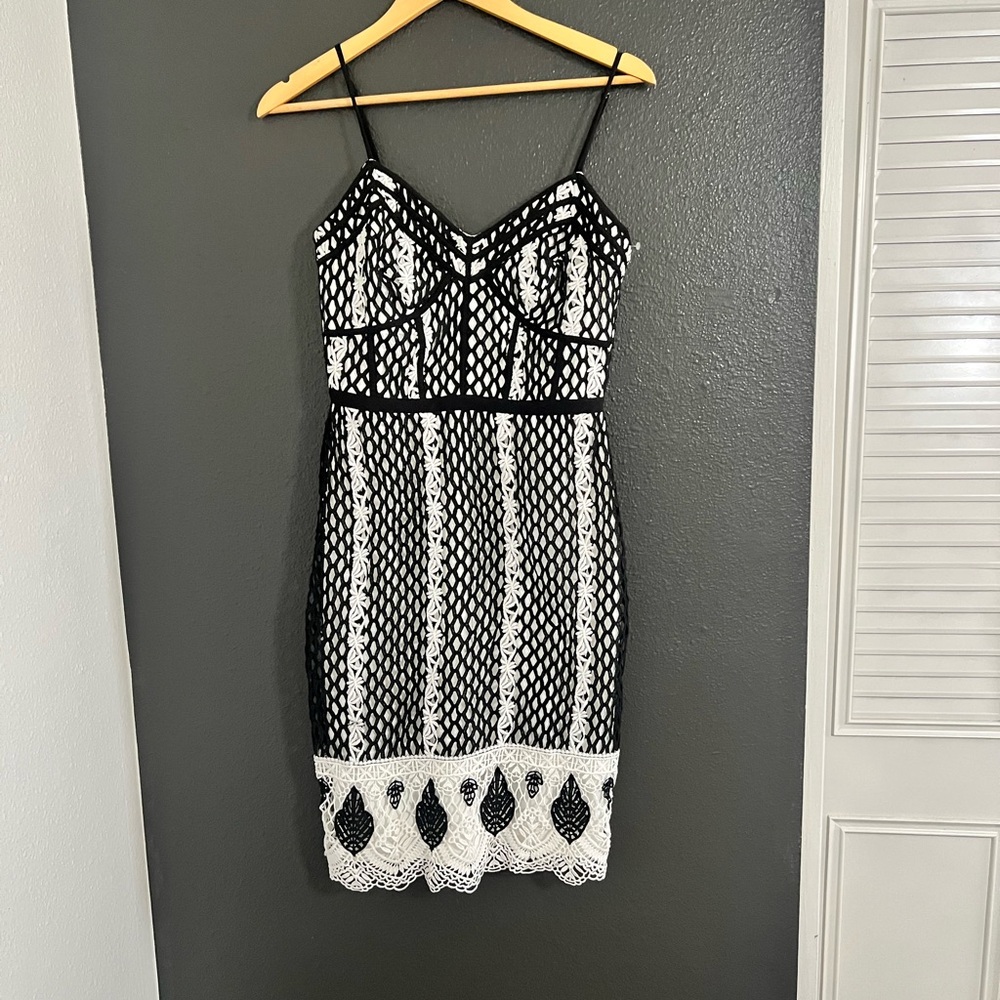 NWOT Anthropologie Harlyn Black and White Lace Dress
